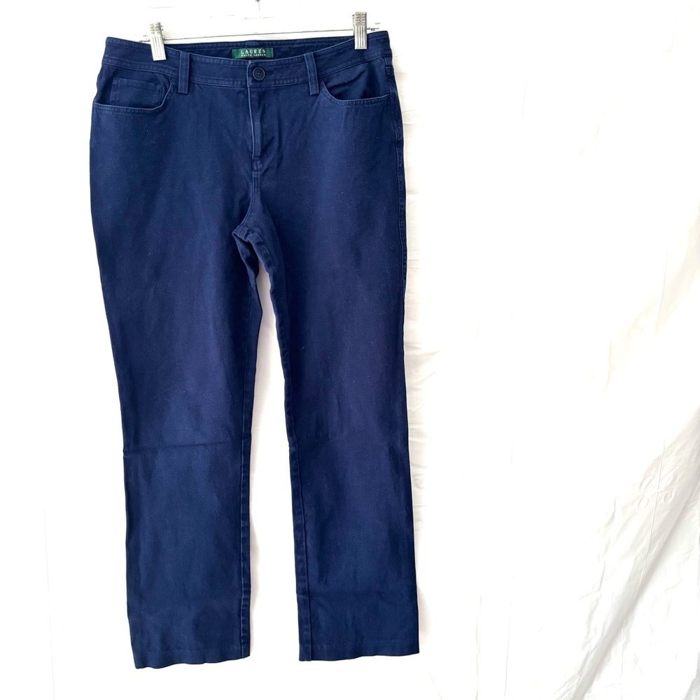 NWOT Lauren Ralph Lauren Indigo Blue Stretch Twill Denim SZ 10